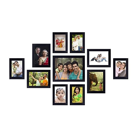 Amazon Brand - Solimo Collage Photo Frames (Set of 11, Wall Hanging, Black, SOL-HD-PF2, Synthetic Wood) Amazon Brand - Solimo Collage Photo Frames (Set of 11, Wall Hanging, Black, SOL-HD-PF2, Synthetic Wood)